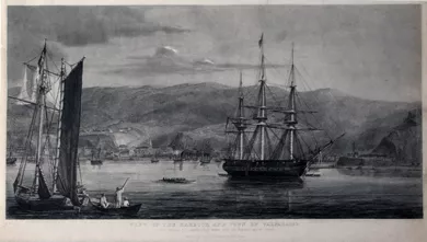View of the Harbour and town of Valparaíso