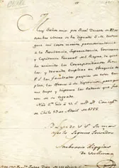 Carta de Ambrosio Higgins de Vallenar al Doctor Don Francisco Tadeo Diez de Medina