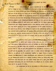Carta del Banco Español de Chile  a su Gerente del Centro Español de Talca
