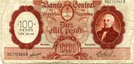 Diez mil pesos argentinos