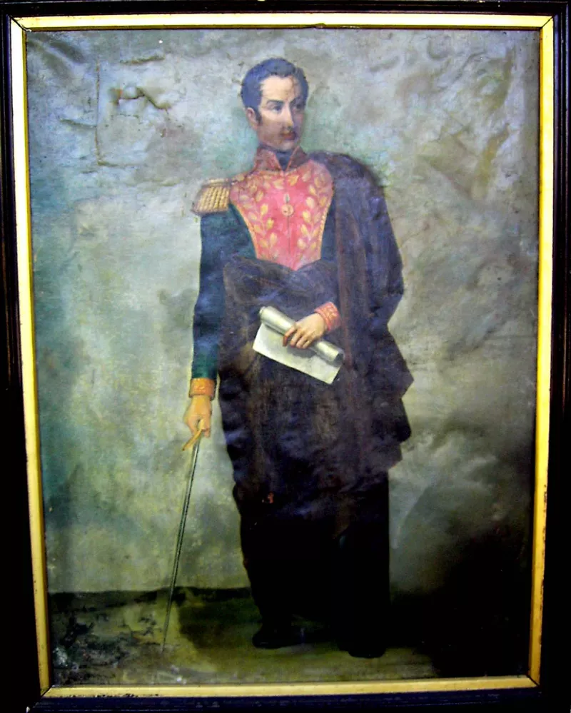 Retrato de uniformado con sable y carta