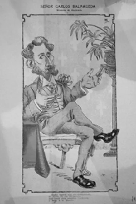 Caricatura de Carlos Balmaceda Saavedra, Ministro de Hacienda