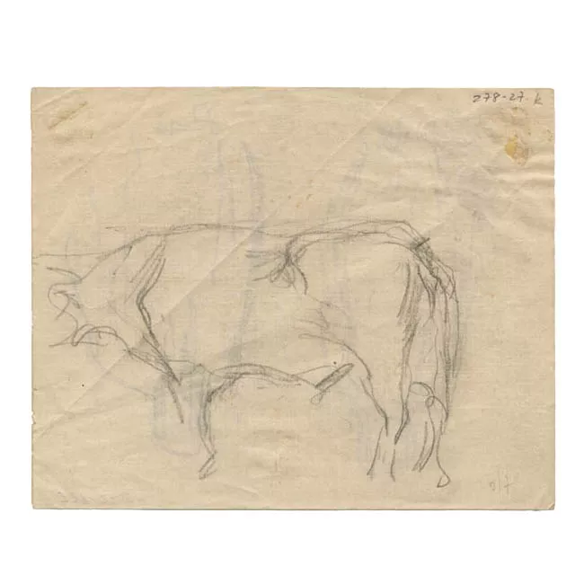 Toro / (2 figuras de espaldas arrodilladas)