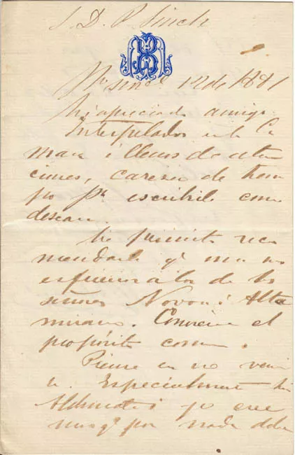 Carta fechada en 1881