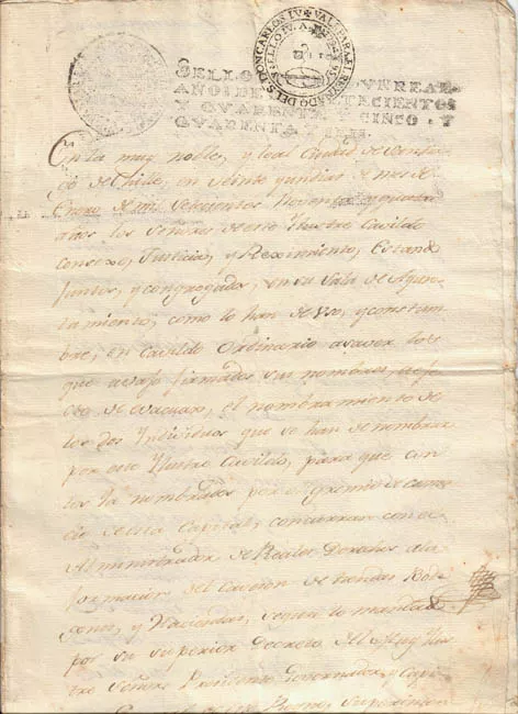 Documento oficial fechado el 21 de Enero de 1794