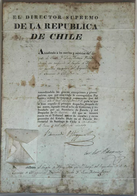 El Director Supremo de la República de Chile, Bernardo O'Higgins