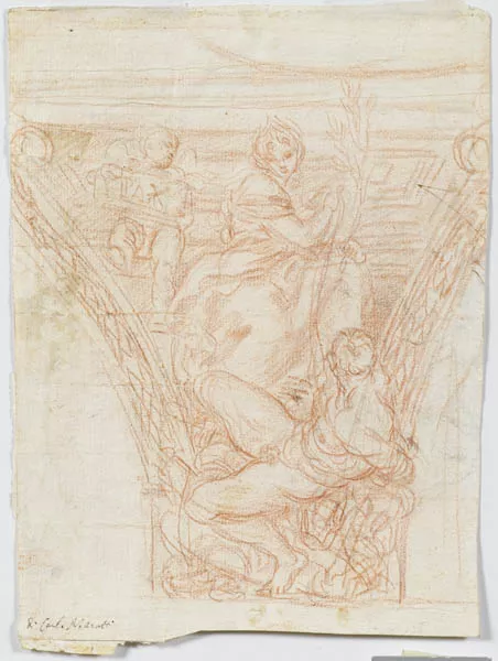 Figura alegórica de la paz (anverso) / Alegoría de Roma sagrada y profana (reverso)