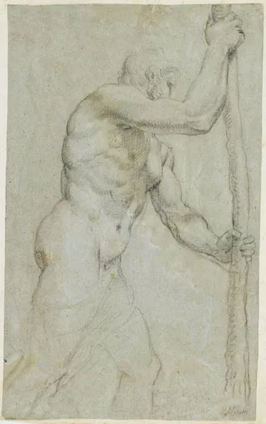 Desnudo masculino con bastón