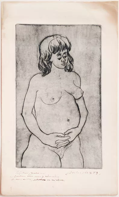 Mujer embarazada desnuda