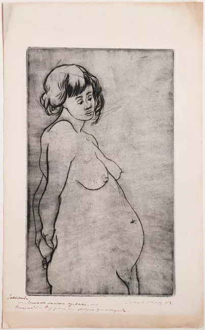 Mujer embarazada desnuda