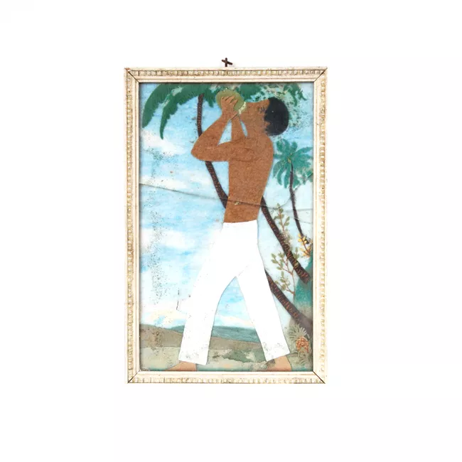 Hombre con palmeras