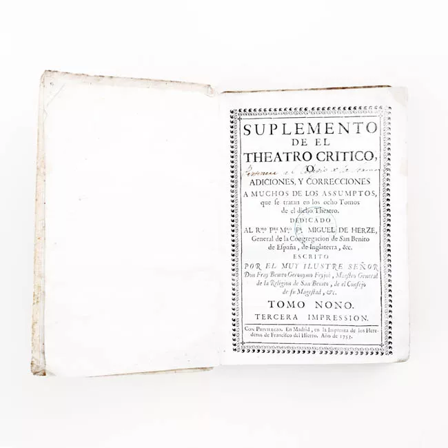 Suplemento del Theatro Crítico o Adiciones y Correcciones en Muchos de los Asumptos Tomo IX