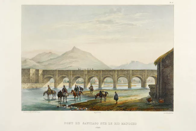 Pont de Santiago sur le Rio Mapocho (Chili)
