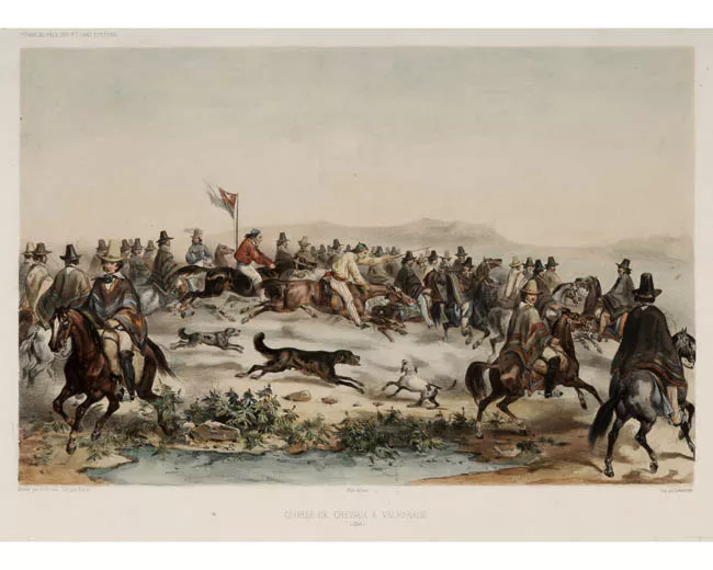Carrera de caballos en Valparaíso (Chile)