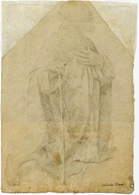 Estudio de figura arrodillada (anverso) / Virgen con el niño (reverso)