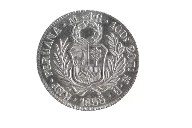 4 reales de la República de Perú