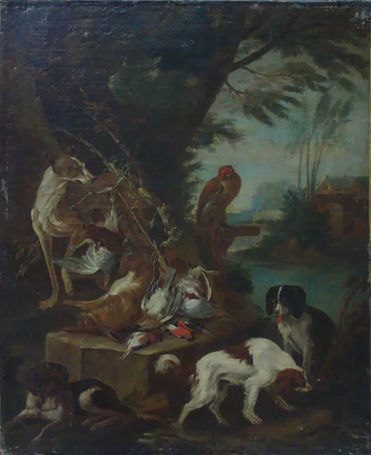 Perros cuidando la caza