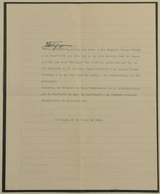 De Don Fernando Figueroa al Señor Eugenio Orrego Vicuña