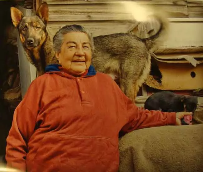 Retrato de señora y perro