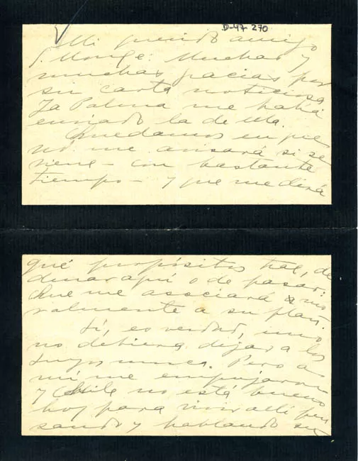 Carta de Gabriela Mistral a J. García Monje