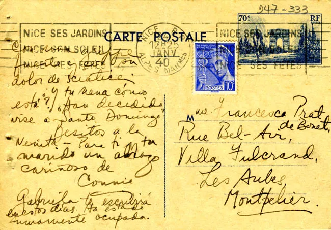 Postal de Gabriela Mistral a Francesca