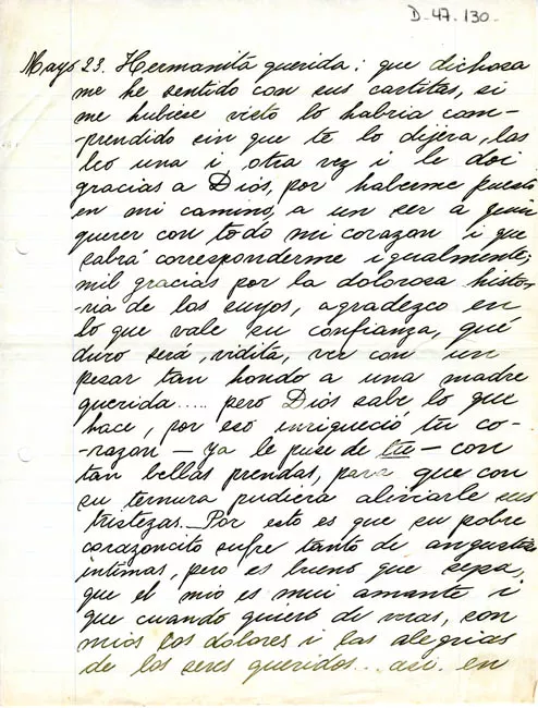 Carta de Ema Claro a Gabriela Mistral