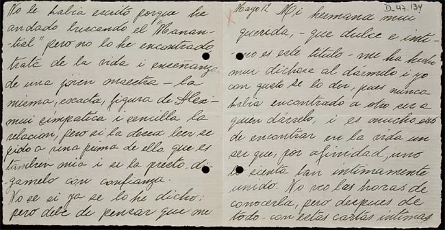 Carta de Ema Claro a Gabriela Mistral