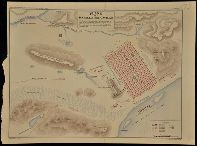 Plano de la Batalla del Gavilán