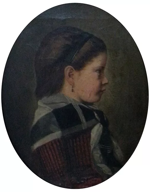 Retrato al óleo de doña Gabriela Moya Camus a la edad de cinco años