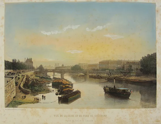 Vue de la Seine et du Pont de Solferino. prise du Pont de la Concorde