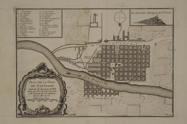 Plan de la Ville de Santiago, Capitale du Royaume de Chili