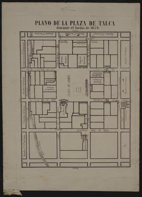 PLANO DE LA PLAZA DE TALCA DURANTE EL ASEDIO DE 1859