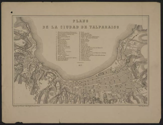 PLANO DE LA CIUDAD DE VALPARAISO