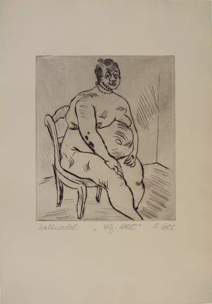 Sitzt nackt (trad. desnudo sentado) 