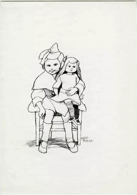Elena Poirier con muñeca