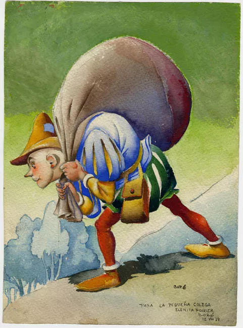 Duende con bolsa de carga
