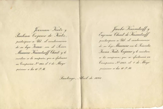Matrimonio de Mauricio Kusnetzoff  e Irma Katz