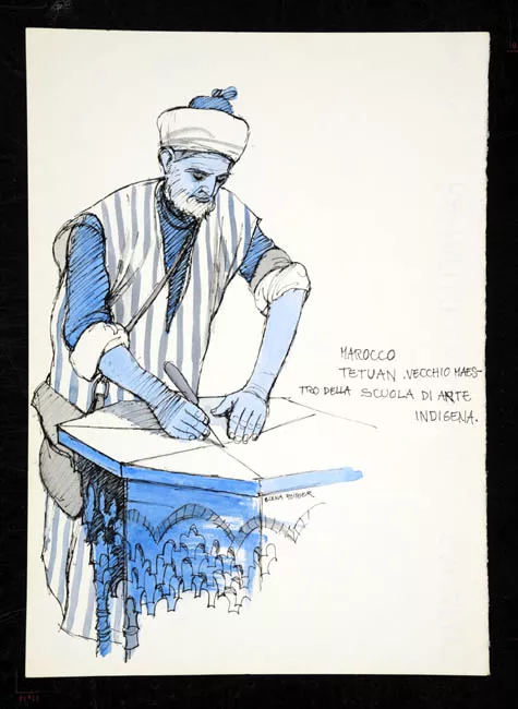 Marocco. Tetuan. Vecchio maestro della scuola di arte indigena