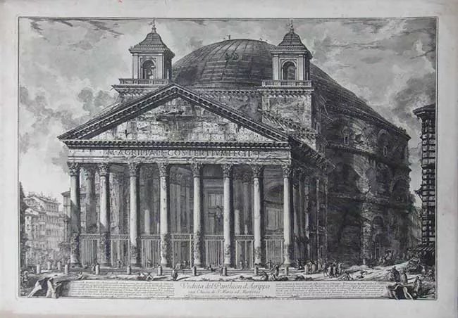 Veduta del Pantheon d'Agrippa oggi Chiesa di S. Maria ad Martyres