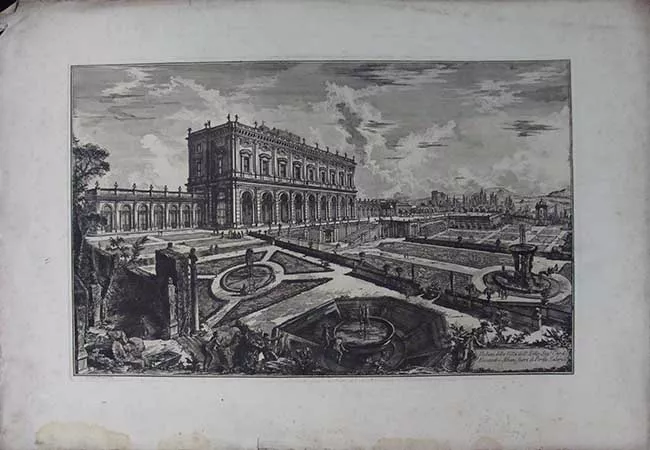 Veduta della Villa dell' Em̃o Sign. Card. Alesandro Albani fuori di Porta Salaria