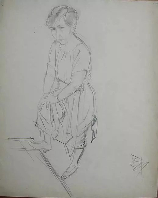 Mujer, una dama de pie