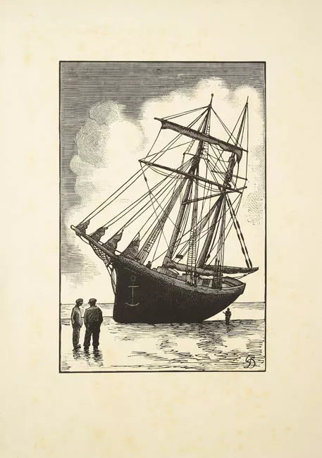 Velero a marea baja