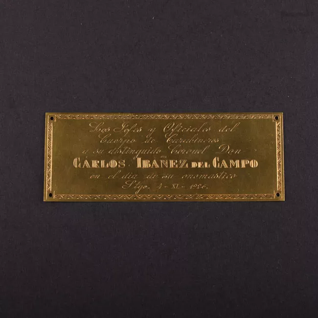 Placa Conmemorativa de Carabineros a Carlos Ibañez del Campo