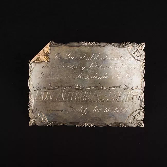 Placa conmemorativa al Arturo Alessandri Palma de lo Veteranos del 79