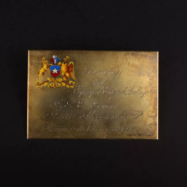 Placa conmemorativa al Presidente Arturo Lassandri Palma del Iquique English College