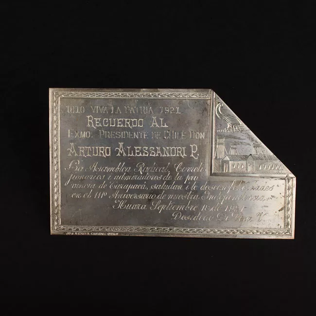 Placa conmemorativa al presidente Arturo Alessandri Palma de la Asamblea Radical