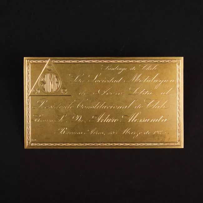 Placa conmemorativa al Presidente Arturo Alessandri Palma, La sociedads Metalurjica de Acero