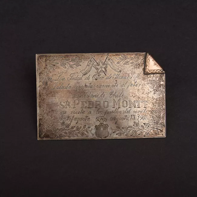 Placa conmemorativa al Presidente Pedro Montt la sociedad de obreras