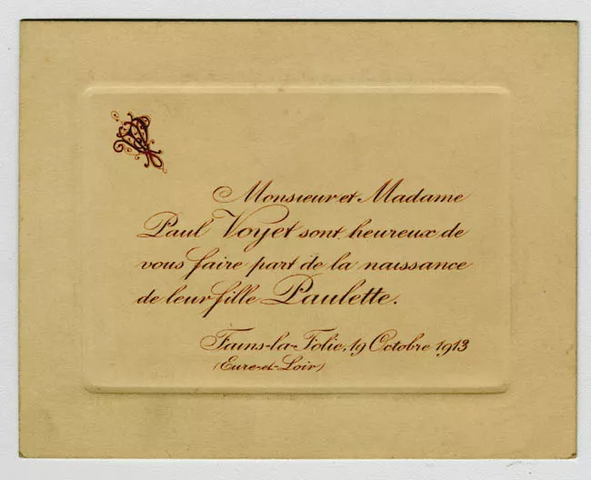 Nacimiento de Paulette Voyet