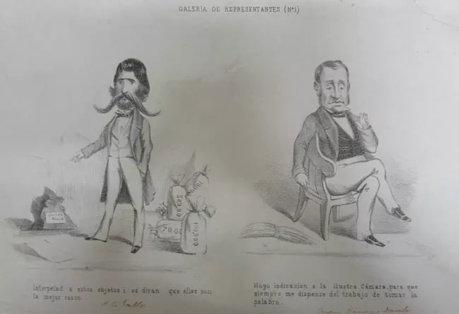 Caricatura de Ángel Custodio Gallo y Juan Antonio Dávila